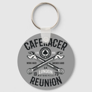 Ace Cafe Racer Reunion Work Hard Wrench Hard Ride Key Ring