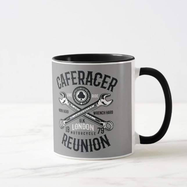 Ace Cafe Racer Reunion Work Hard Wrench Hard Ride Mug (Right)