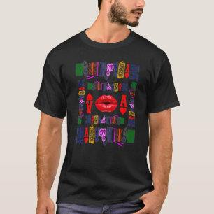 Ace Cards And Maximalist Big Full Red Lips T-Shirt