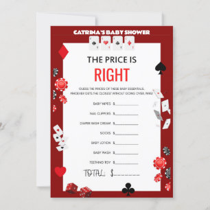 Ace Casino Baby Shower - Editable Name, 5x7 Invitation