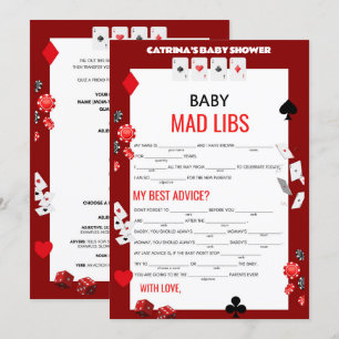 Ace Casino Baby Shower - Editable Name, 5x7 Invitation