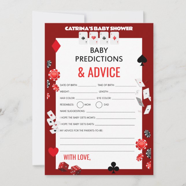 Ace Casino Baby Shower - Editable Name, 5x7 Invitation (Front)