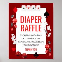 Ace Casino Baby Shower Game Sign