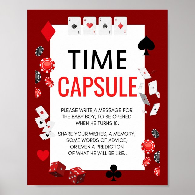 Ace Casino Baby Shower Game Sign (Front)