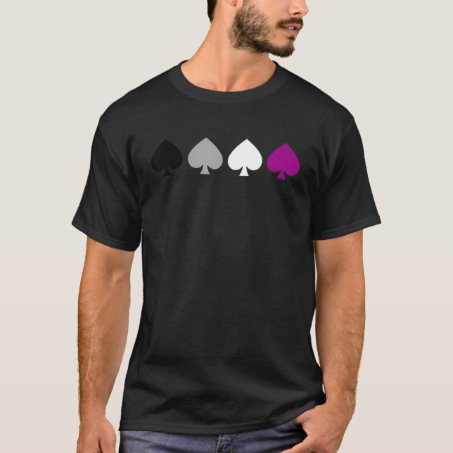 Ace Flag Playing Cards Subtle Asexual Pride Asexua T-Shirt (Front)