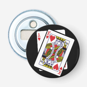 Ace & King of Hearts 21st Birthday  Bottle Opener