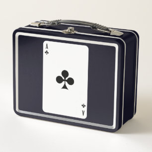 Ace Of Club Playing Card Funny Matching Halloween  Metal Lunch Box
