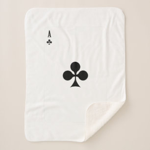 Ace Of Club Playing Card Funny Matching Halloween  Sherpa Blanket