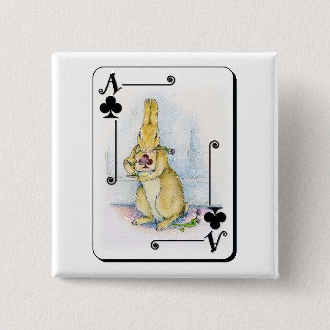 Ace of Clubs 15 Cm Square Badge (Front)