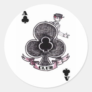 Ace of Clubs Classic Round Sticker