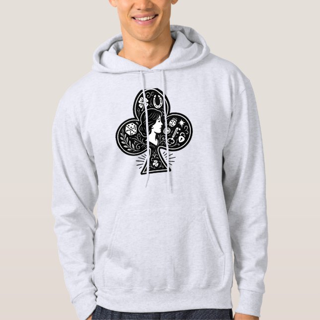 Ace of Clubs — Lady Luck Cameo Hoodie (Front)