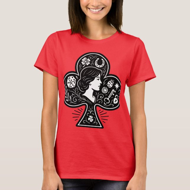 Ace of Clubs — Lady Luck Cameo T-Shirt (Front)