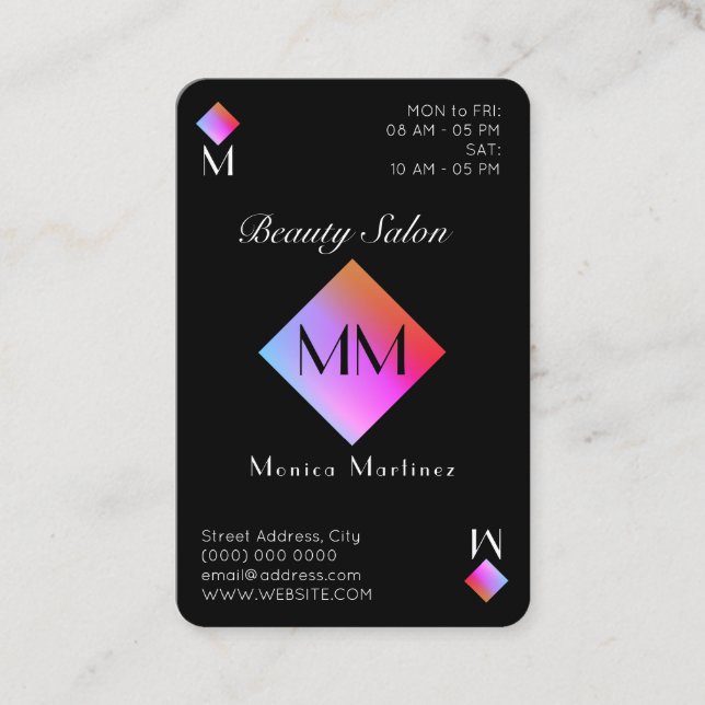 Ace of diamond colourful elegant  business card (Front)