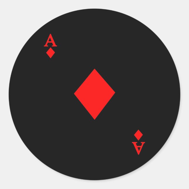 Ace of Diamond Deck of Cards Halloween Costume  Classic Round Sticker (Front)