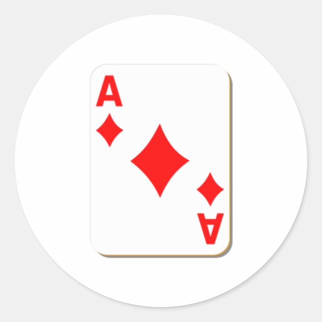 Ace of Diamonds Playing Card Classic Round Sticker (Front)