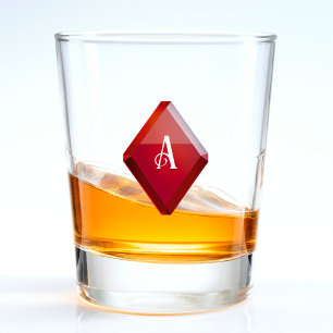 Ace of Diamonds Red Casino Deck of Playing Cards Shot Glass
