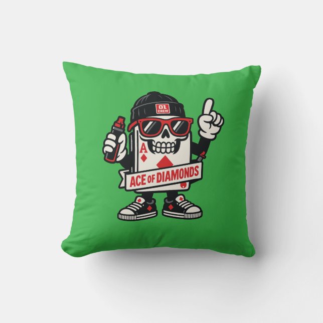 Ace of Diamonds Street Mascot — High-Roller Editio Cushion (Front)