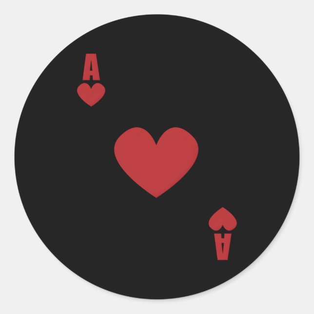 Ace Of He Poker Card Blackjack Texas Holdem Poker  Classic Round Sticker (Front)