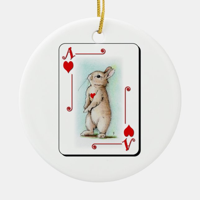 Ace of Heart Ceramic Tree Decoration (Front)