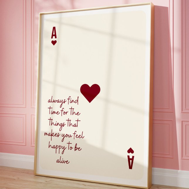Ace of Hearts Affirmation Minimalist Love Poster (Creator Uploaded)