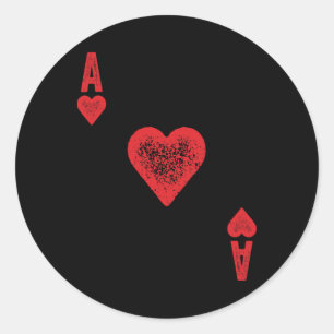 Ace Of Hearts Card Costume  Classic Round Sticker