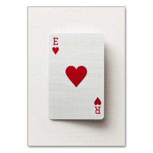 Ace of Hearts Card - Initials Table No