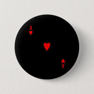 Ace of Hearts Deck of Cards Halloween Costume 6 Cm Round Badge