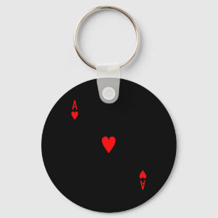 Ace of Hearts Deck of Cards Halloween Costume Key Ring