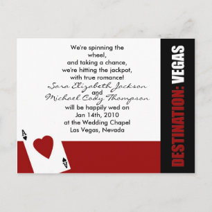 Ace of Hearts Destination Vegas Wedding Invitation Postcard