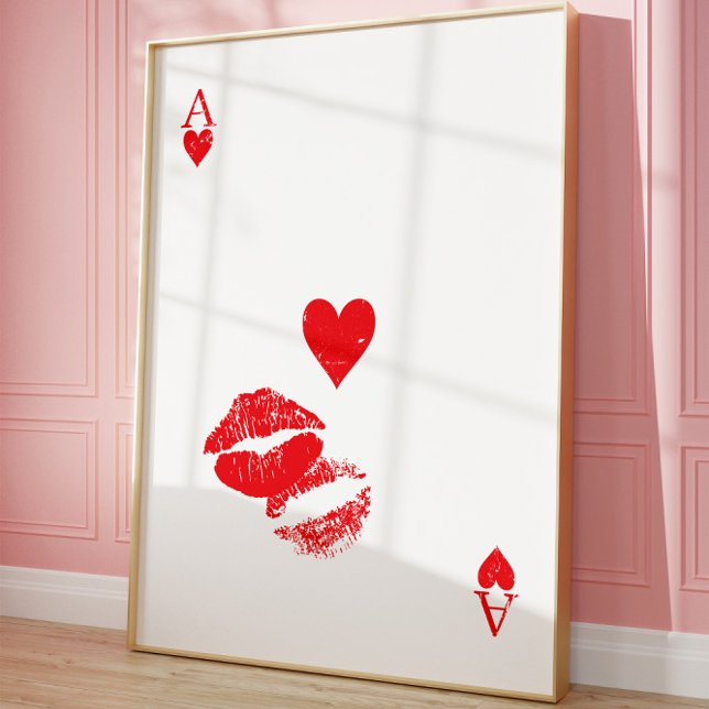 Ace of Hearts Kiss Playing Card Wall  Poster (Creator Uploaded)