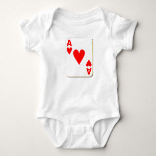 Ace of Hearts Playing Card Baby Bodysuit