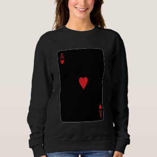 Ace of Hearts Playing Card Sweatshirt