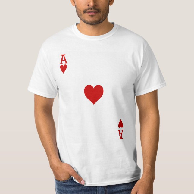 Ace of Hearts Playing Card T-Shirt (Front)