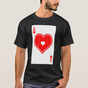 Ace Of Hearts Poker Card Games Playing Cards Black T-Shirt
