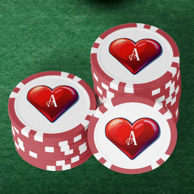 Ace of Hearts Red Casino Deck of Playing Cards Poker Chips (Ace of Hearts Red Casino Deck of Playing Cards Poker Chips)