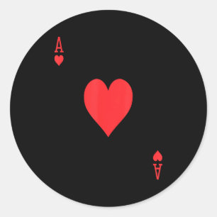 Ace Of Hearts _ Royal Flush Group Costume Playing  Classic Round Sticker