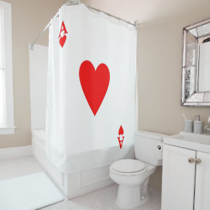 Ace of Hearts Shower Curtain