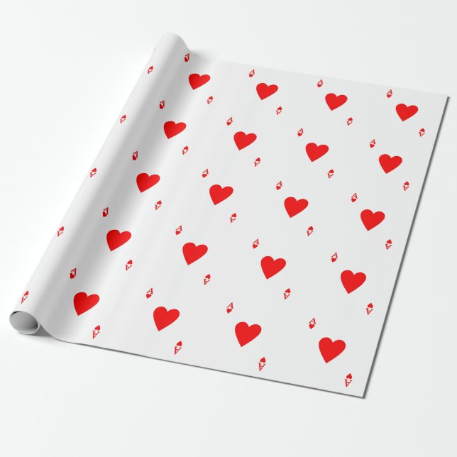 Ace of Hearts Wrapping Paper (Unrolled)