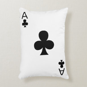 Ace of spades and clubs decorative cushion
