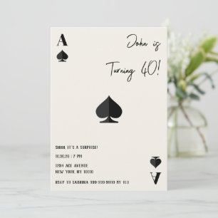 Ace of Spades Birthday Card   Playing Card Party T