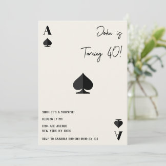 Ace of Spades Birthday Card | Playing Card Party T