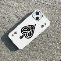 Ace of Spades Black and White Playing Card