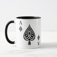 Ace of Spades Black and White Playing Card