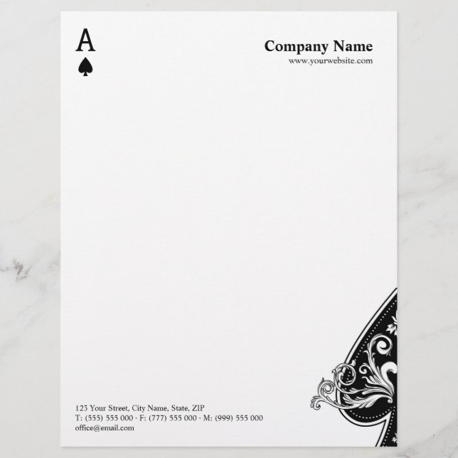 Ace of Spades business letterhead Template (Front)