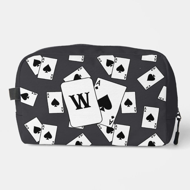Ace Of Spades Card Player Casino Gambler Dopp Kit (Front)