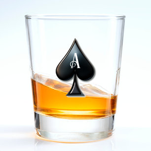 Ace of Spades Casino Deck of Playing Cards Shot Glass