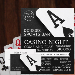 Ace of Spades, Casino Night, Gaming Industry Flyer