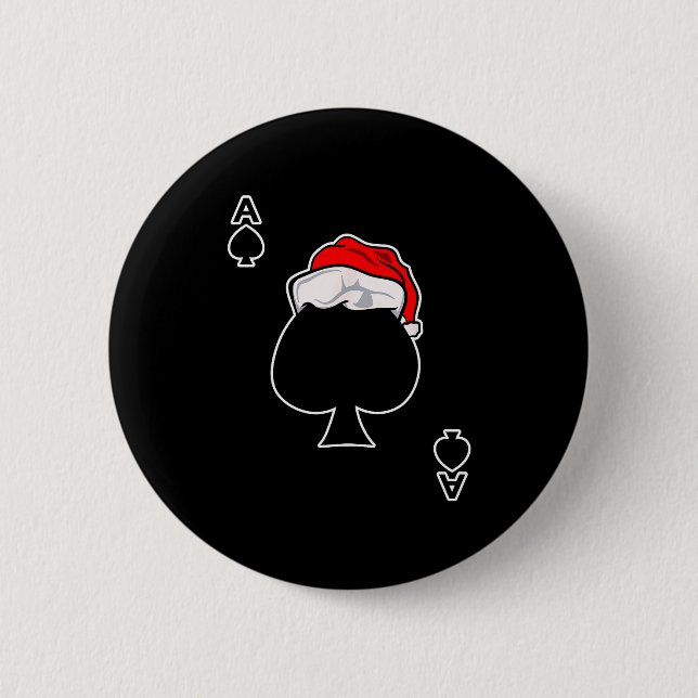 Ace Of Spades Christmas Gift Playing &amp; Deck Of 6 Cm Round Badge (Front)