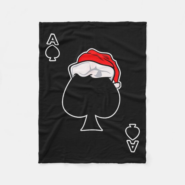 Ace Of Spades Christmas Gift Playing &amp; Deck Of Fleece Blanket (Front)