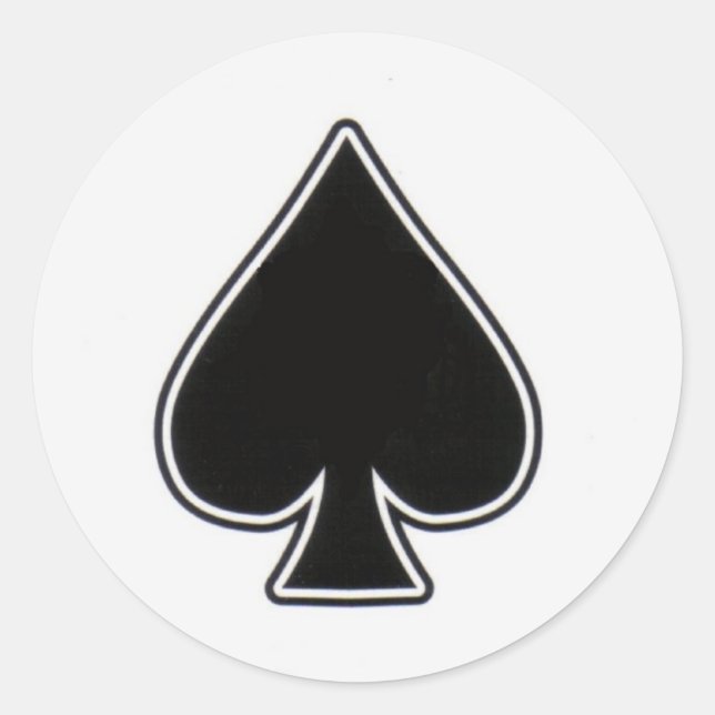 ace of spades classic round sticker (Front)